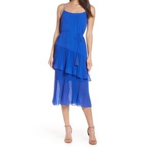 Chelsea28 Nordstroms New With Tag ⭐️ YELLOW Ruffle Tie Waist MIDI Dress Sz 6